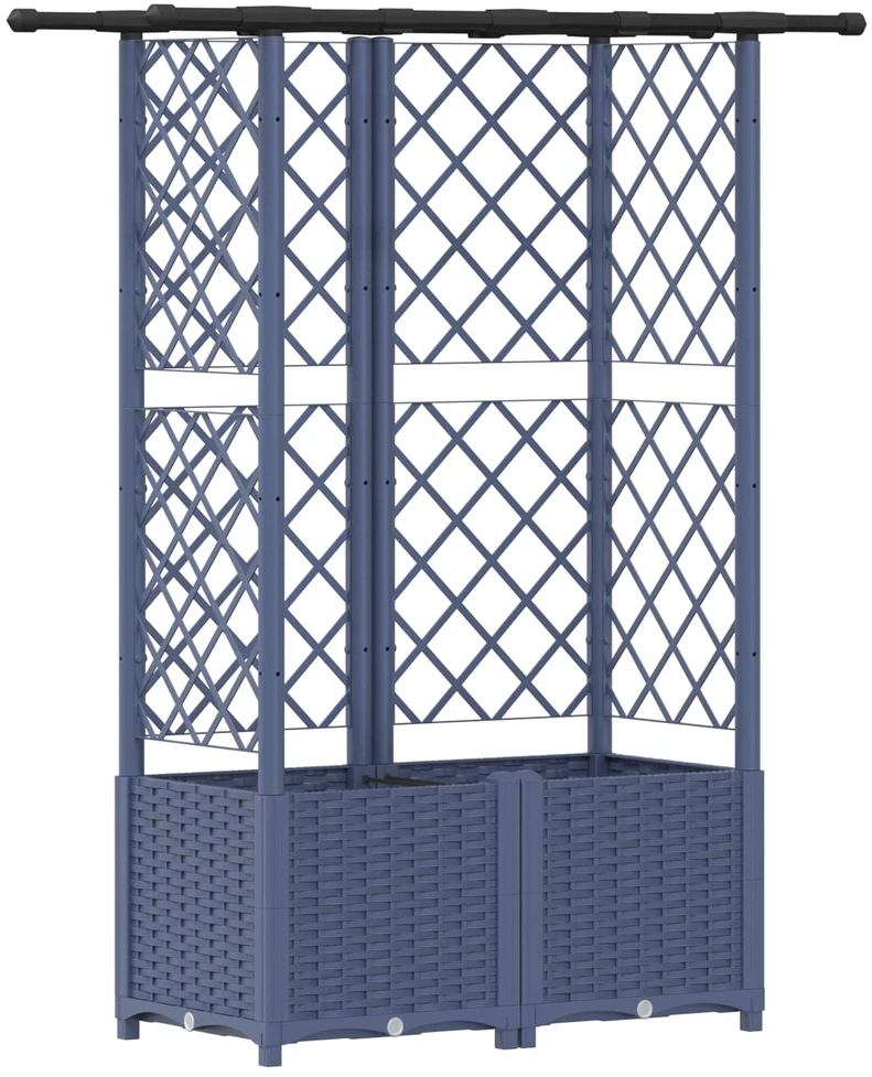 Pakeltas lovas su trelėmis ir stogu Pilka 124 x 40 x 136 cm PP