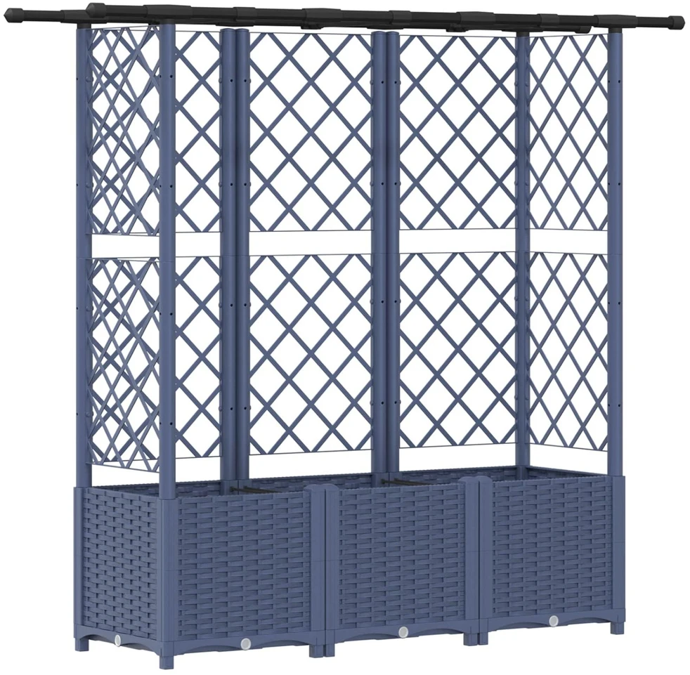 Pakeltas lovas su trelėmis ir stogu Pilka 162,5 x 40 x 136 cm