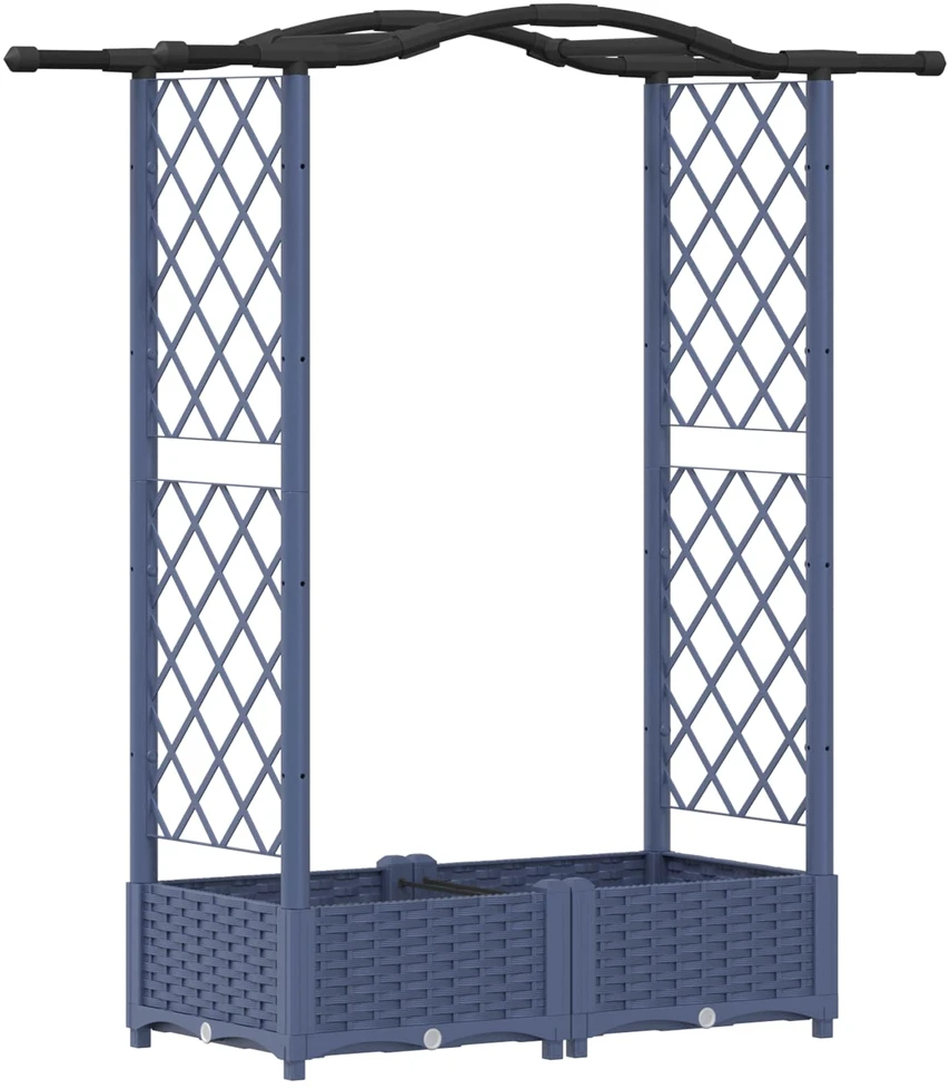 Pakeltas lovas su trelėmis ir stogu Pilka 124 x 40 x 123 cm PP