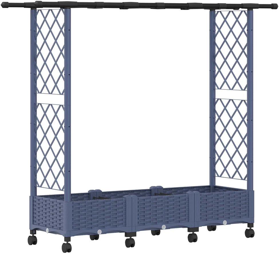 Pakeltas lovas su trelėmis ir stogu Pilka 164 x 40 x 127 cm PP