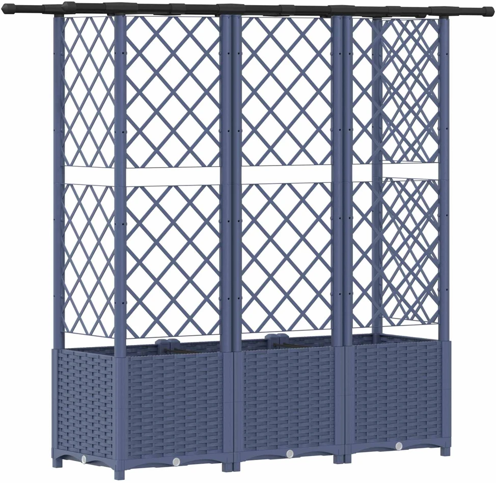 Pakeltas lovas su trelėmis ir stogu Pilka 163,5 x 40 x 136 cm