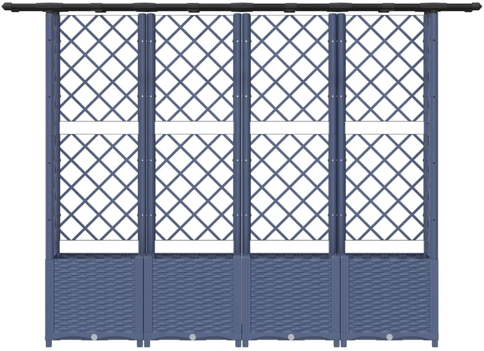 Pakeltas lovas su trelėmis ir stogu Pilka 203 x 40 x 136 cm PP