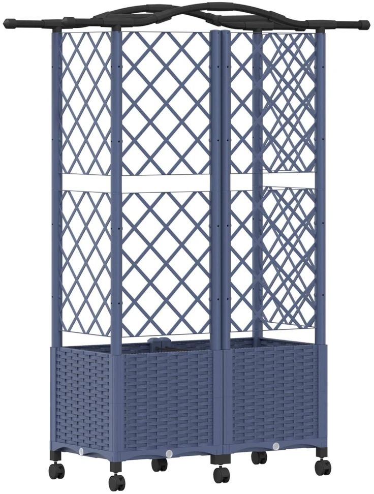 Pakeltas lovas su trelėmis ir stogu Pilka 122 x 40 x 144 cm PP