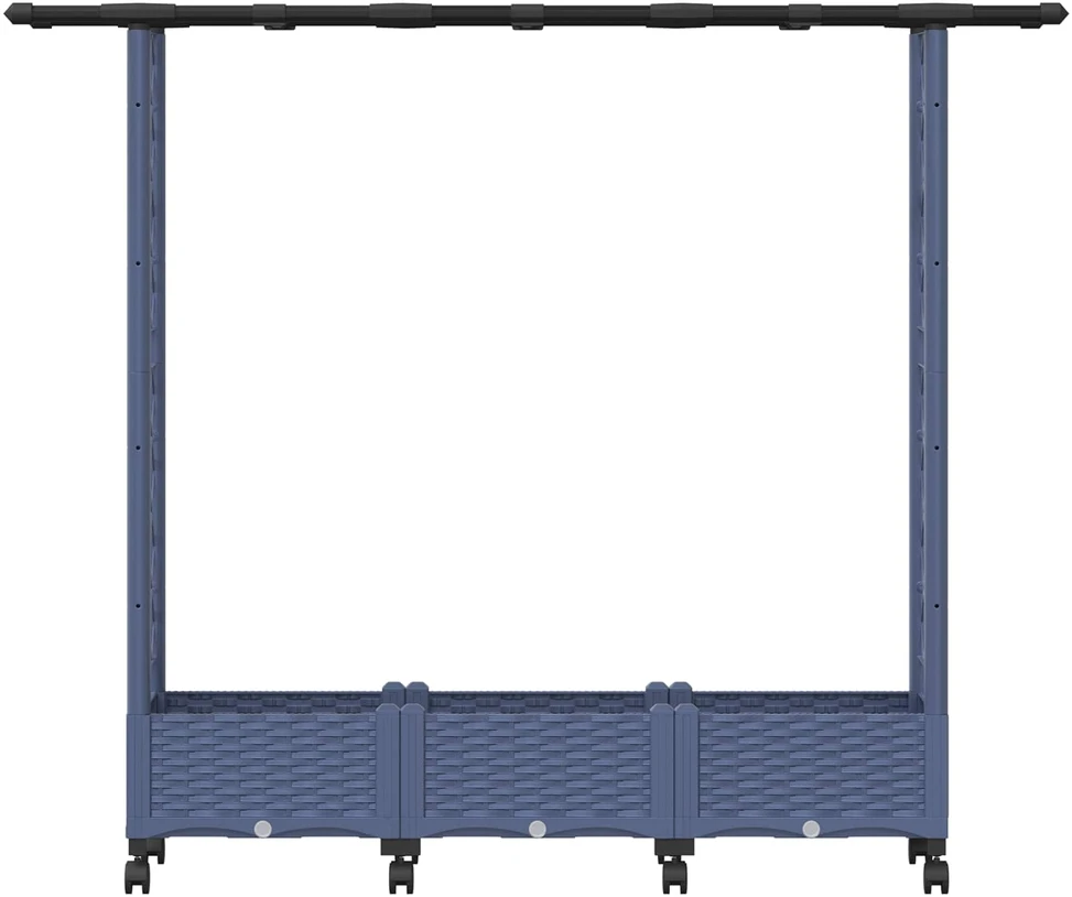 Pakeltas lovas su trelėmis ir stogu Pilka 164 x 40 x 127 cm PP