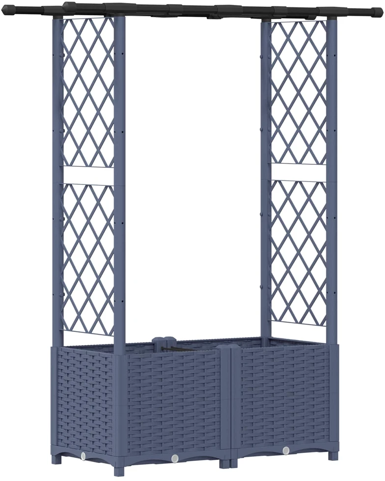 Pakeltas lovas su trelėmis ir stogu Pilka 124,5 x 40 x 136 cm