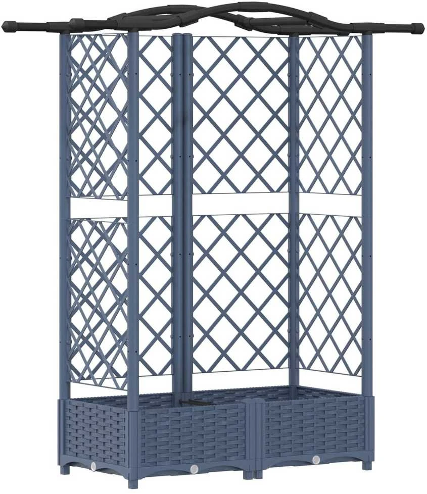 Pakeltas lovas su trelėmis ir stogu Pilka 124 x 40 x 123 cm PP