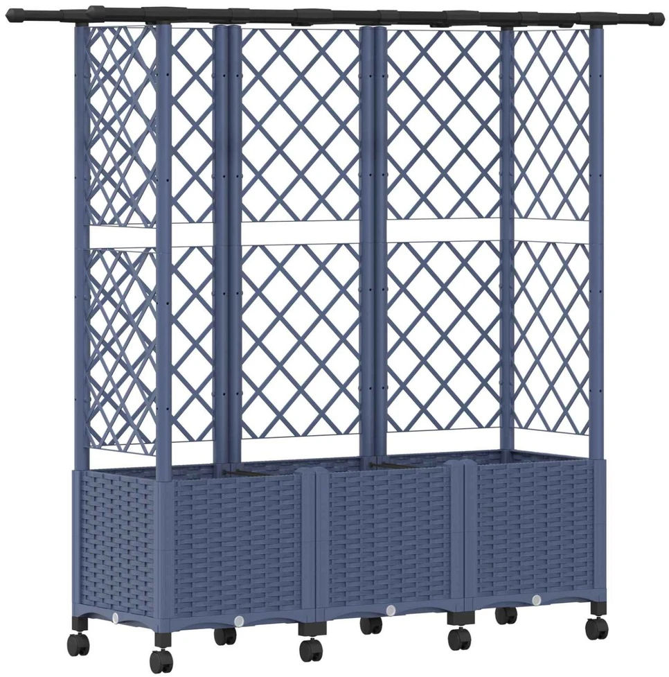 Pakeltas lovas su trelėmis ir stogu Pilka 163,5 x 40 x 142 cm