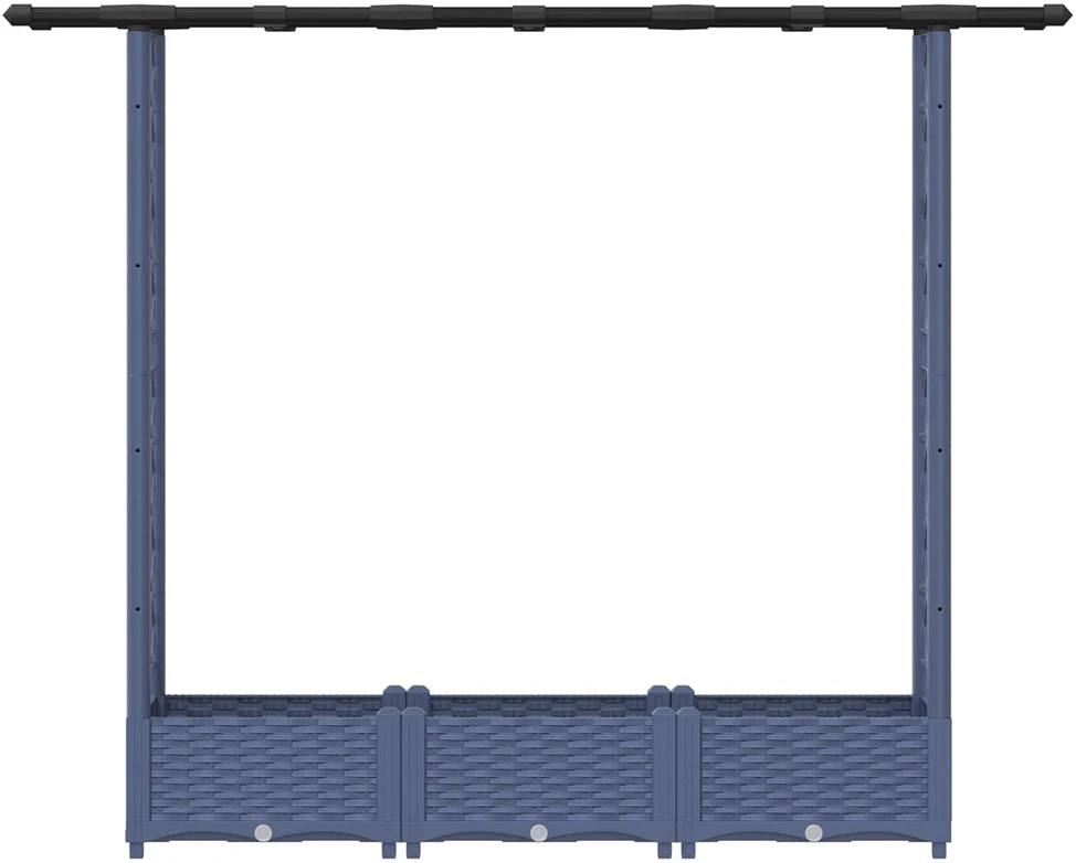Pakeltas lovas su trelėmis ir stogu Pilka 164 x 40 x 121 cm PP