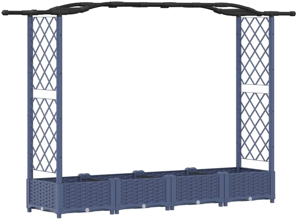 Pakeltas lovas su trelėmis ir stogu Pilka 207 x 40 x 123 cm PP