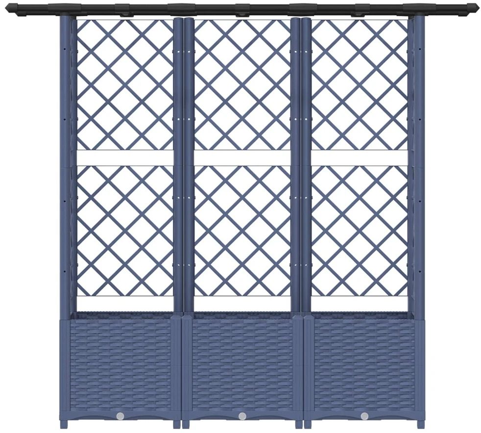 Pakeltas lovas su trelėmis ir stogu Pilka 162,5 x 40 x 136 cm
