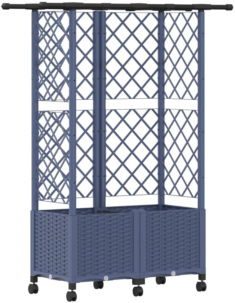 Pakeltas lovas su trelėmis ir stogu Pilka 124 x 40 x 142 cm PP
