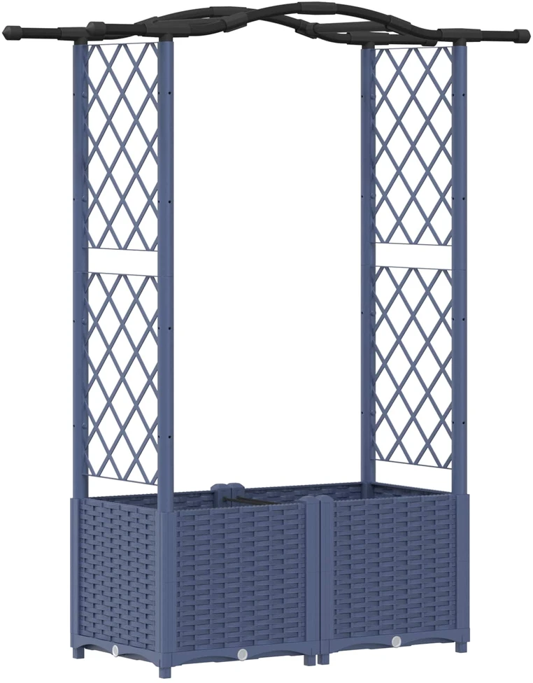 Pakeltas lovas su trelėmis ir stogu Pilka 125 x 40 x 138 cm PP