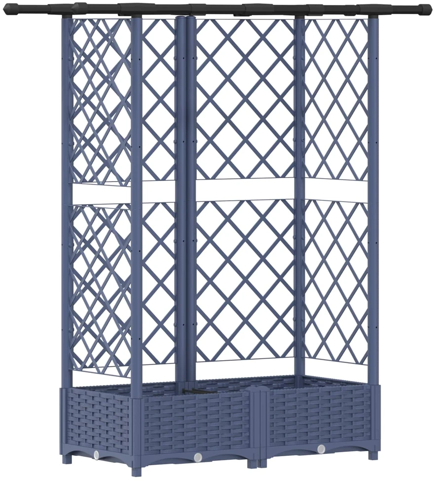 Pakeltas lovas su trelėmis ir stogu Pilka 124 x 40 x 121 cm PP