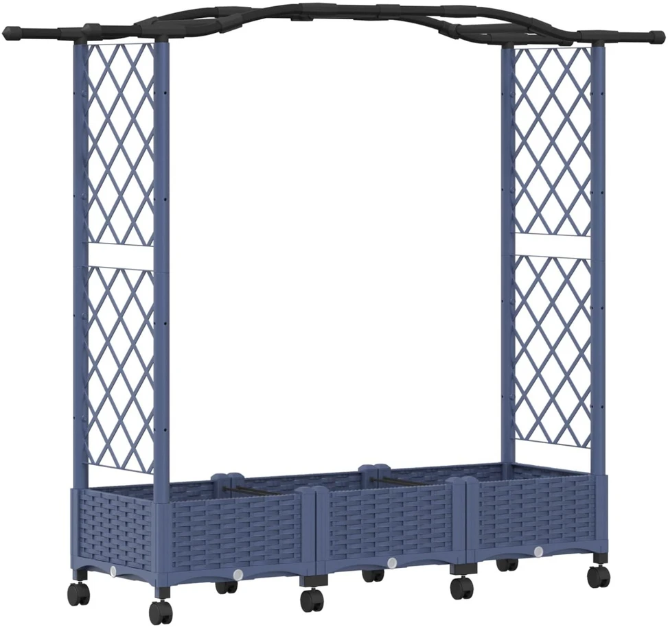 Pakeltas lovas su trelėmis ir stogu Pilka 169 x 40 x 129 cm PP
