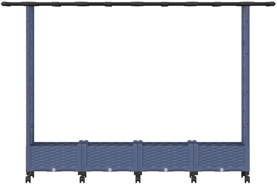 Pakeltas lovas su trelėmis ir stogu Pilka 203 x 40 x 127 cm PP
