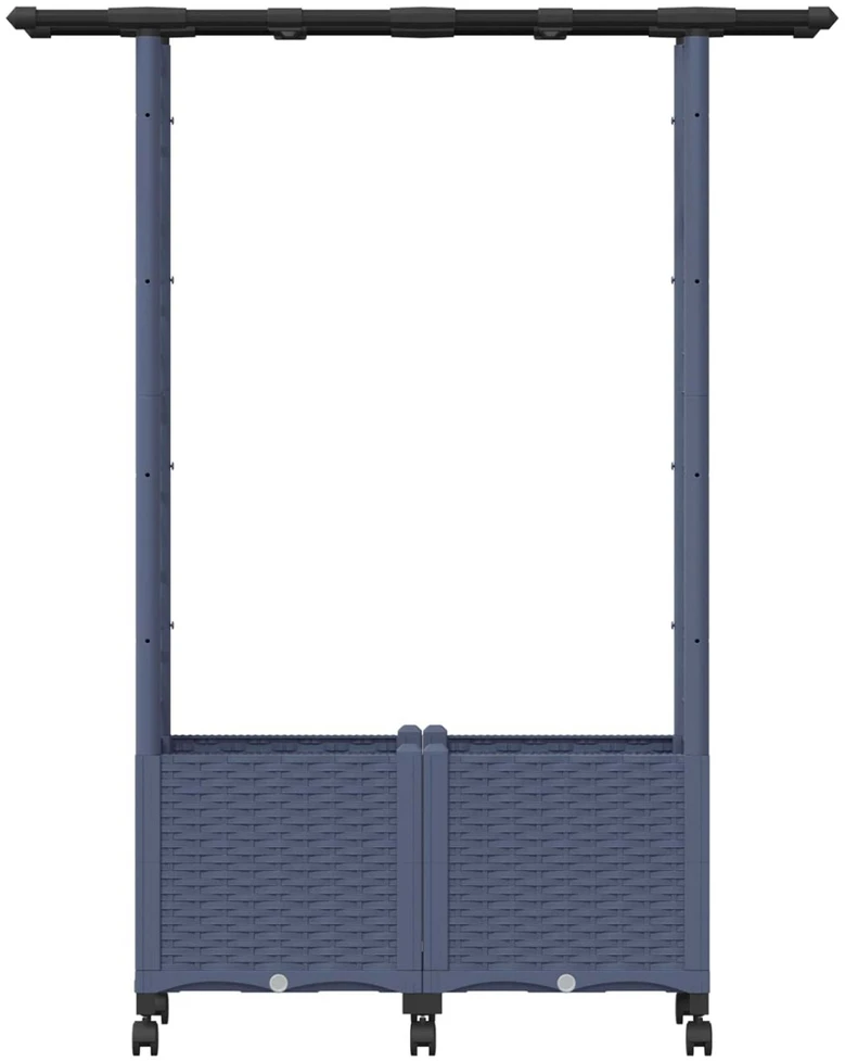 Pakeltas lovas su trelėmis ir stogu Pilka 124,5 x 40 x 142 cm