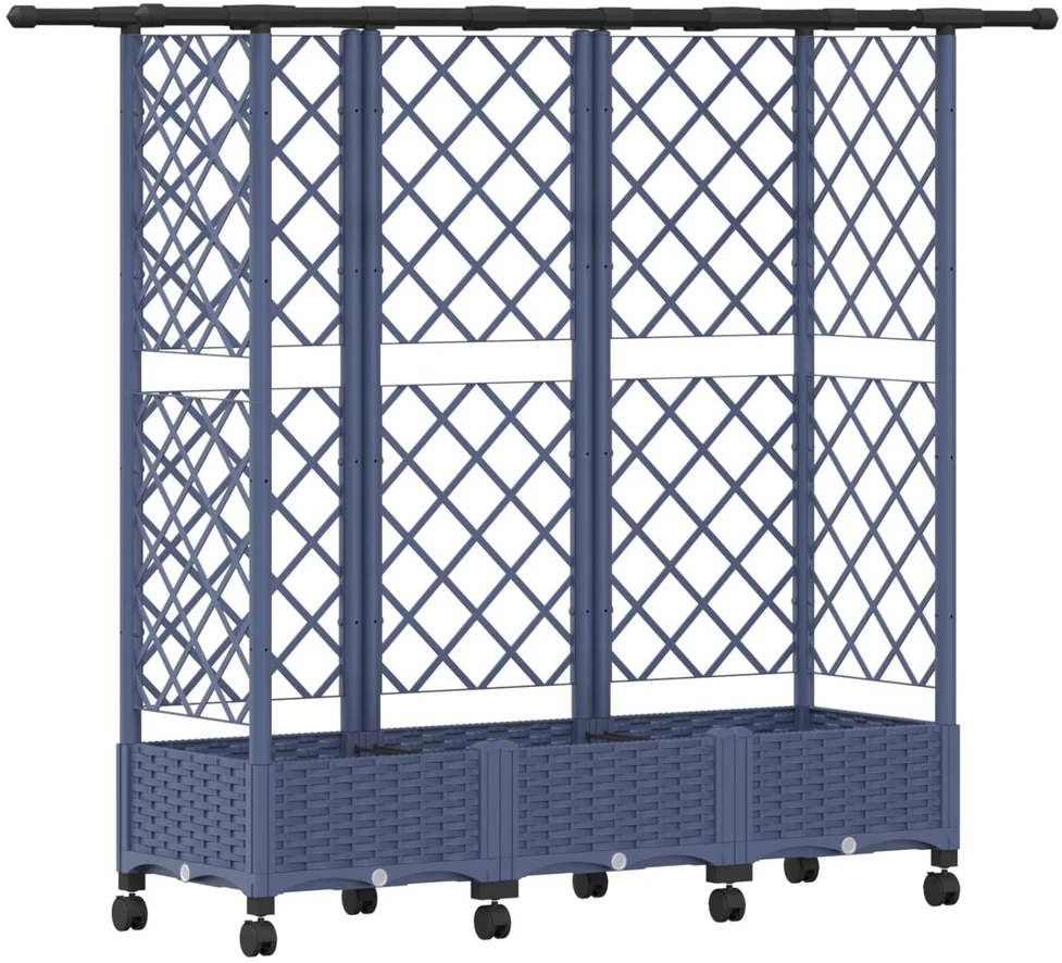 Pakeltas lovas su trelėmis ir stogu Pilka 164 x 40 x 127 cm PP