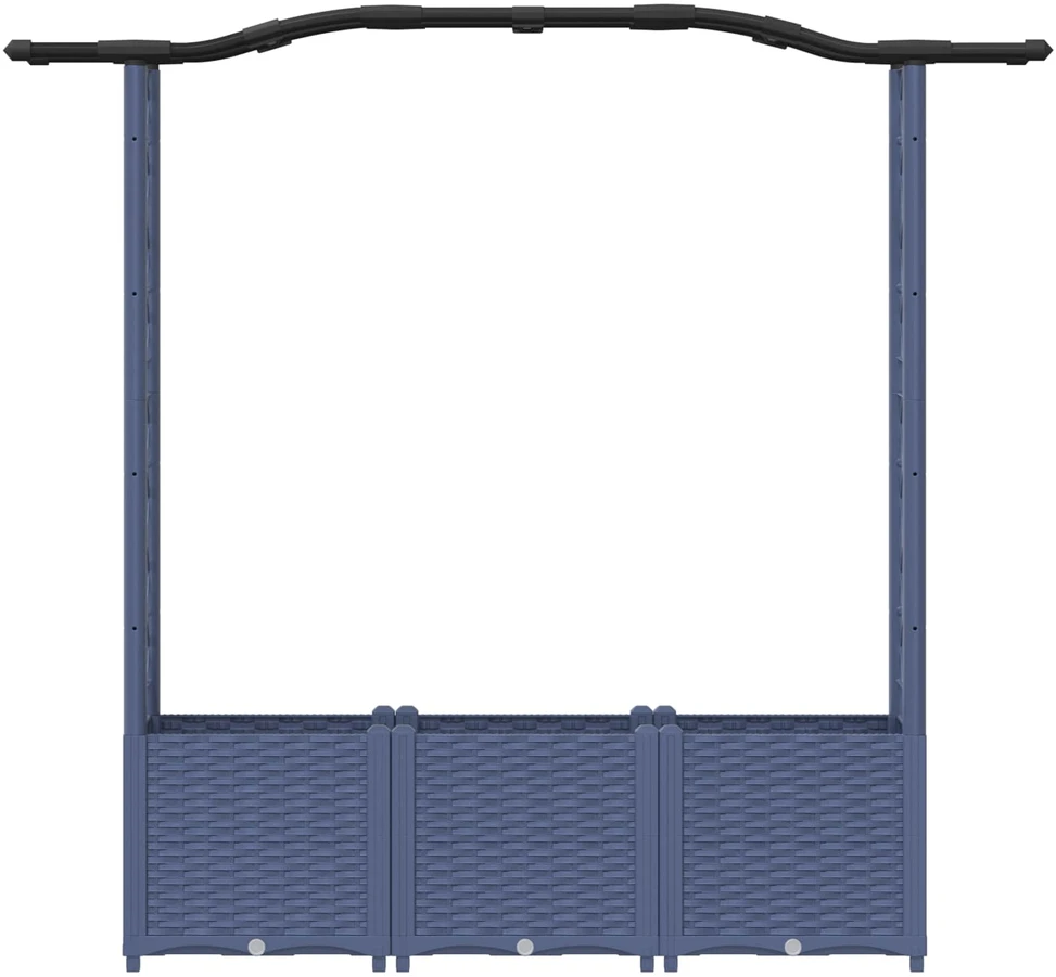 Pakeltas lovas su trelėmis ir stogu Pilka 164 x 40 x 138 cm PP