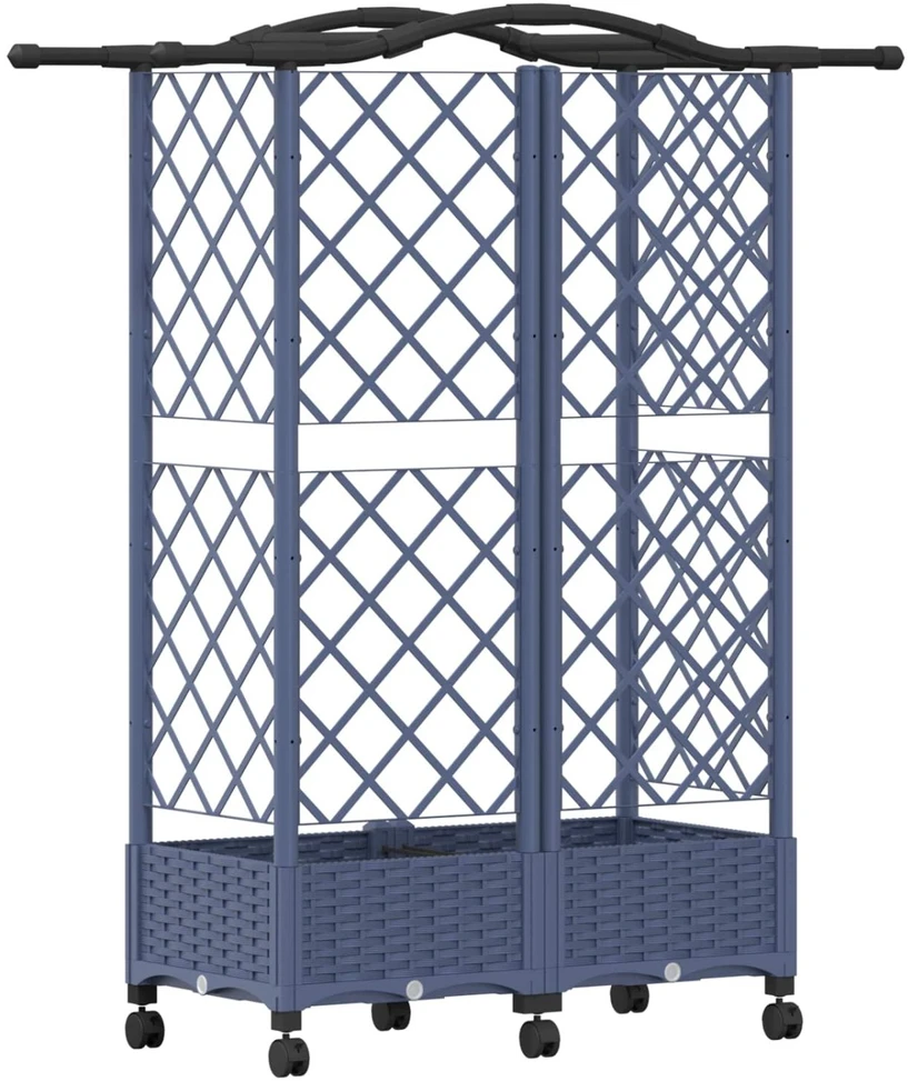 Pakeltas lovas su trelėmis ir stogu Pilka 124 x 40 x 129 cm PP