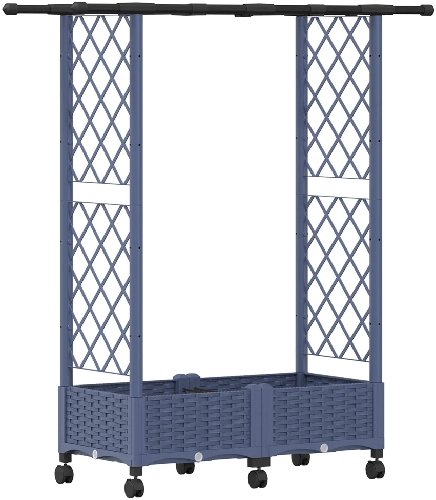 Pakeltas lovas su trelėmis ir stogu Pilka 122,5 x 40 x 127 cm
