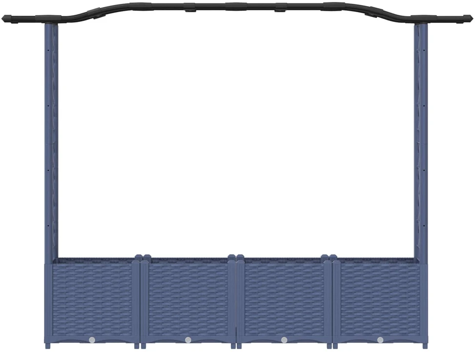 Pakeltas lovas su trelėmis ir stogu Pilka 204 x 40 x 138 cm PP