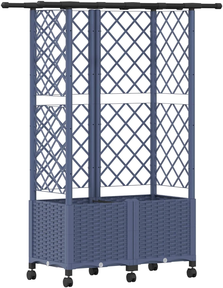 Pakeltas lovas su trelėmis ir stogu Pilka 124 x 40 x 142 cm PP