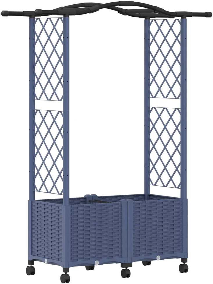 Pakeltas lovas su trelėmis ir stogu Pilka 125 x 40 x 144 cm PP