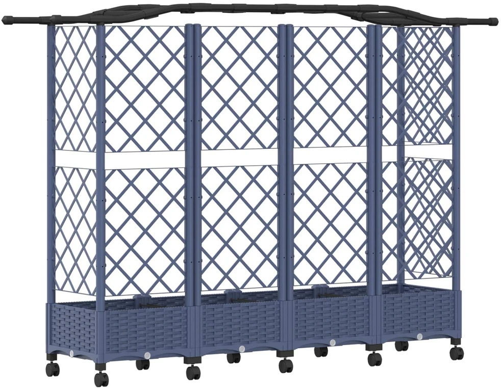 Pakeltas lovas su trelėmis ir stogu Pilka 203,5 x 40 x 129 cm