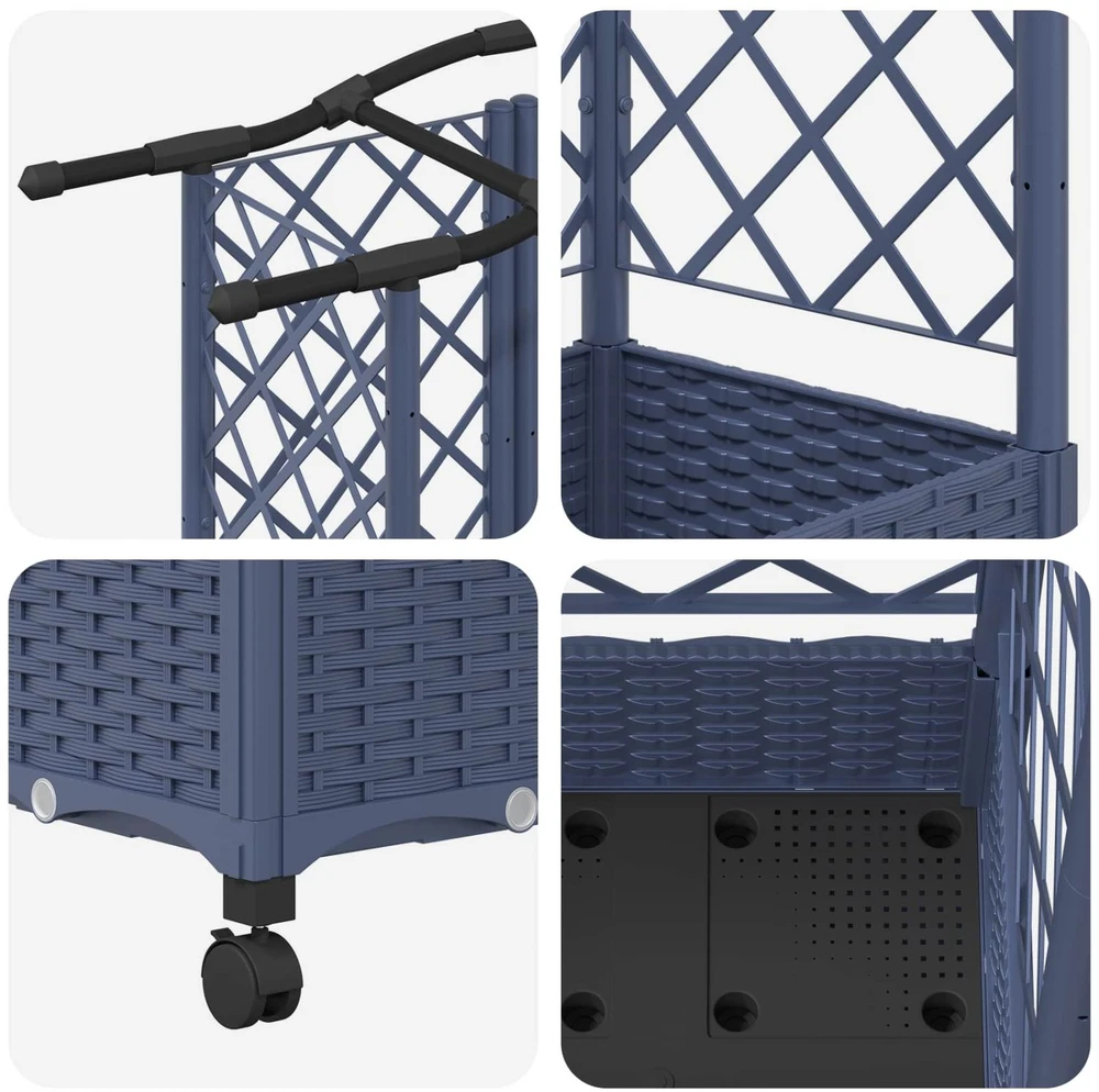 Pakeltas lovas su trelėmis ir stogu Pilka 163 x 40 x 129 cm PP