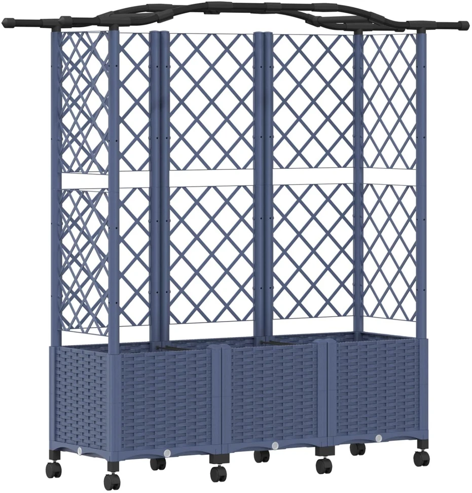 Pakeltas lovas su trelėmis ir stogu Pilka 163 x 40 x 144 cm PP