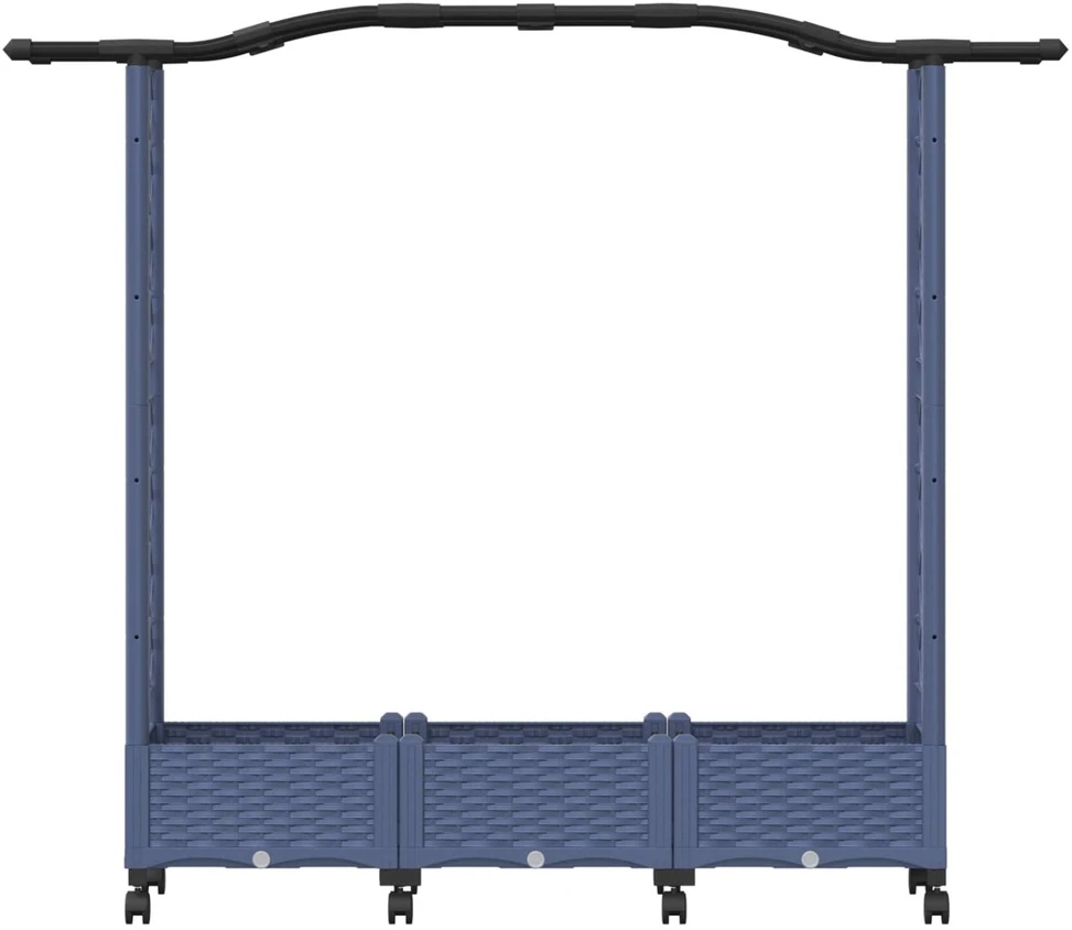 Pakeltas lovas su trelėmis ir stogu Pilka 169 x 40 x 129 cm PP