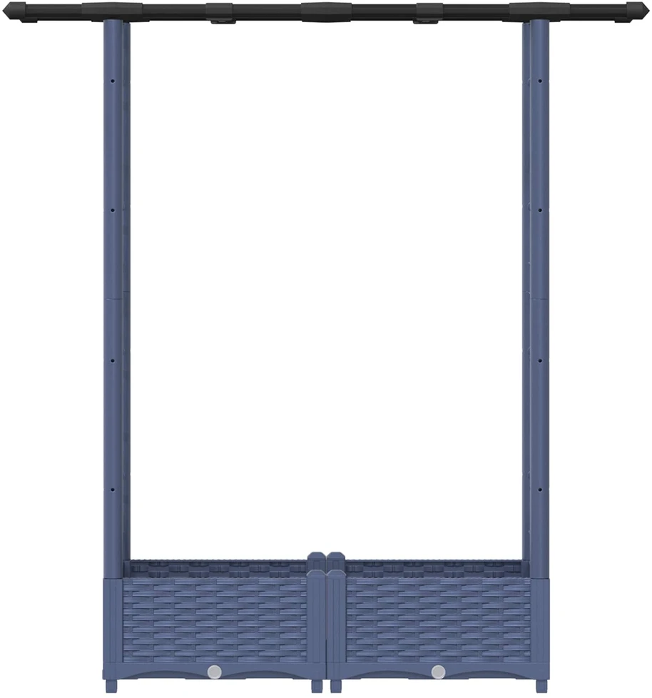Pakeltas lovas su trelėmis ir stogu Pilka 122,5 x 40 x 121 cm