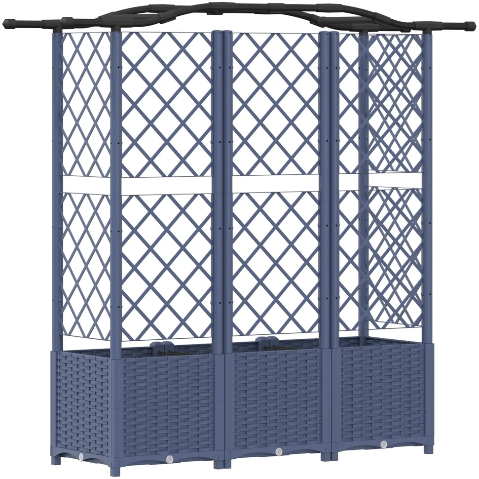Pakeltas lovas su trelėmis ir stogu Pilka 163 x 40 x 138 cm PP
