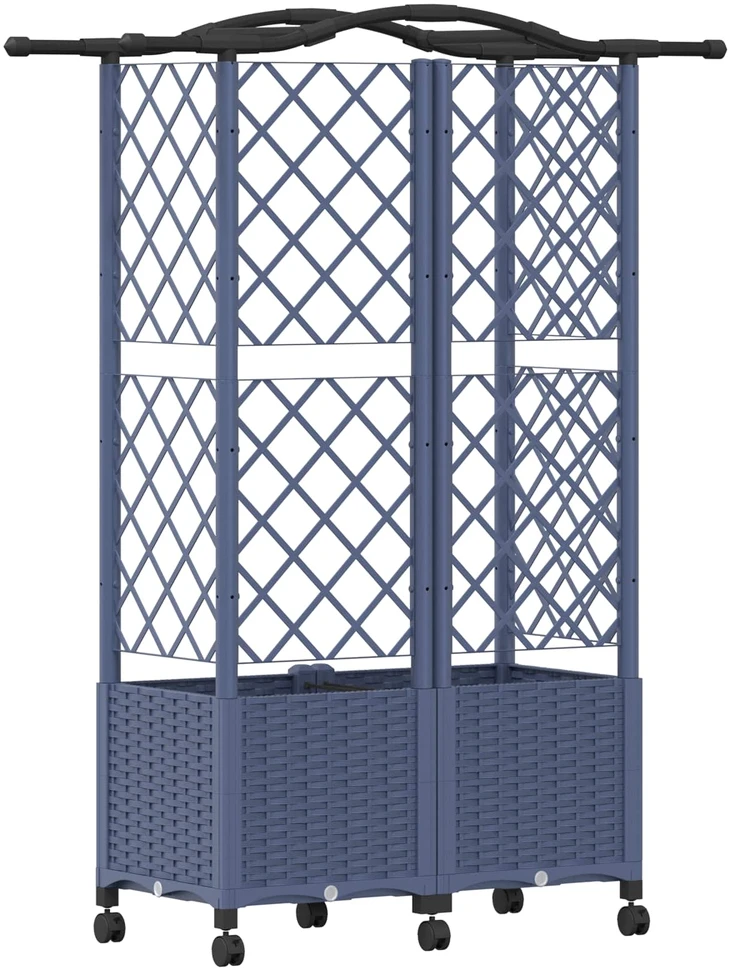 Pakeltas lovas su trelėmis ir stogu Pilka 122 x 40 x 144 cm PP