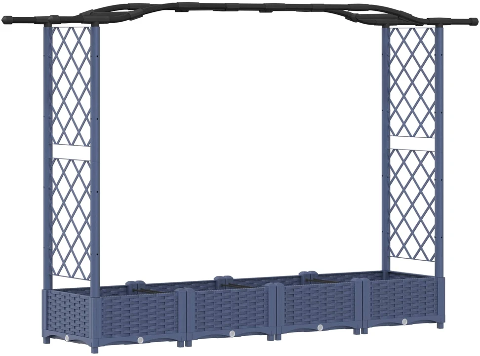 Pakeltas lovas su trelėmis ir stogu Pilka 207 x 40 x 123 cm PP