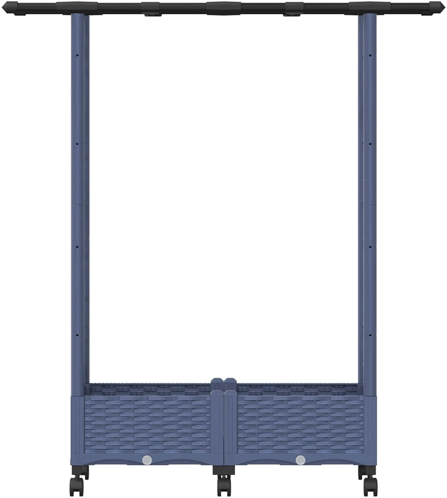 Pakeltas lovas su trelėmis ir stogu Pilka 122,5 x 40 x 127 cm