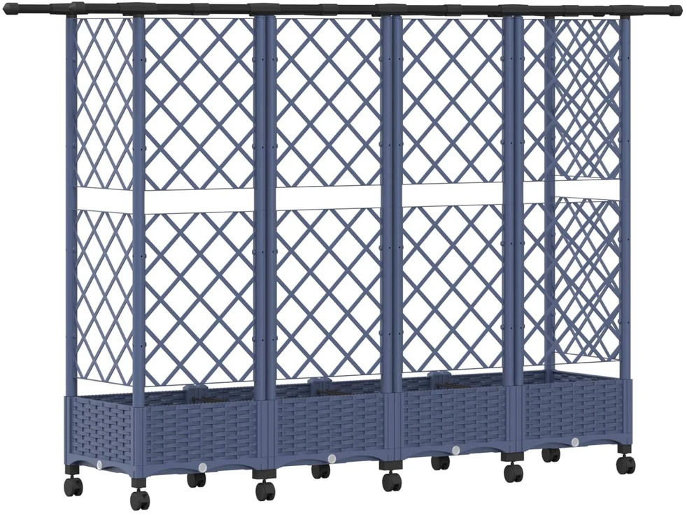Pakeltas lovas su trelėmis ir stogu Pilka 202,5 x 40 x 127 cm