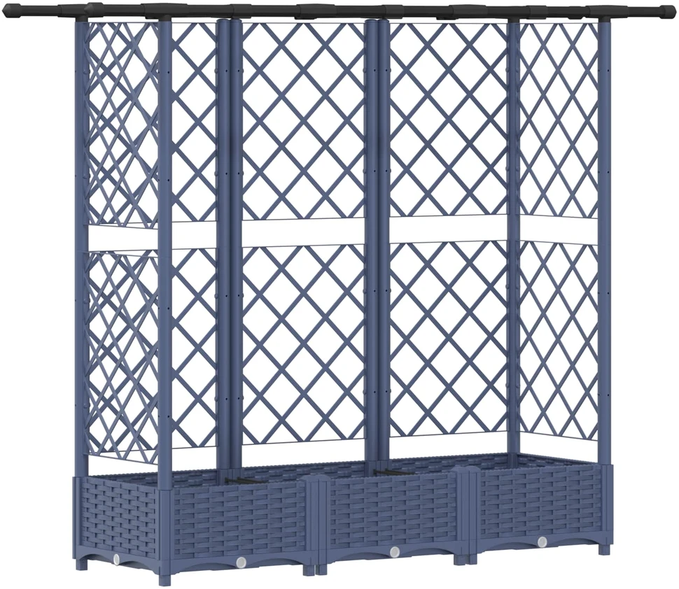 Pakeltas lovas su trelėmis ir stogu Pilka 164 x 40 x 121 cm PP