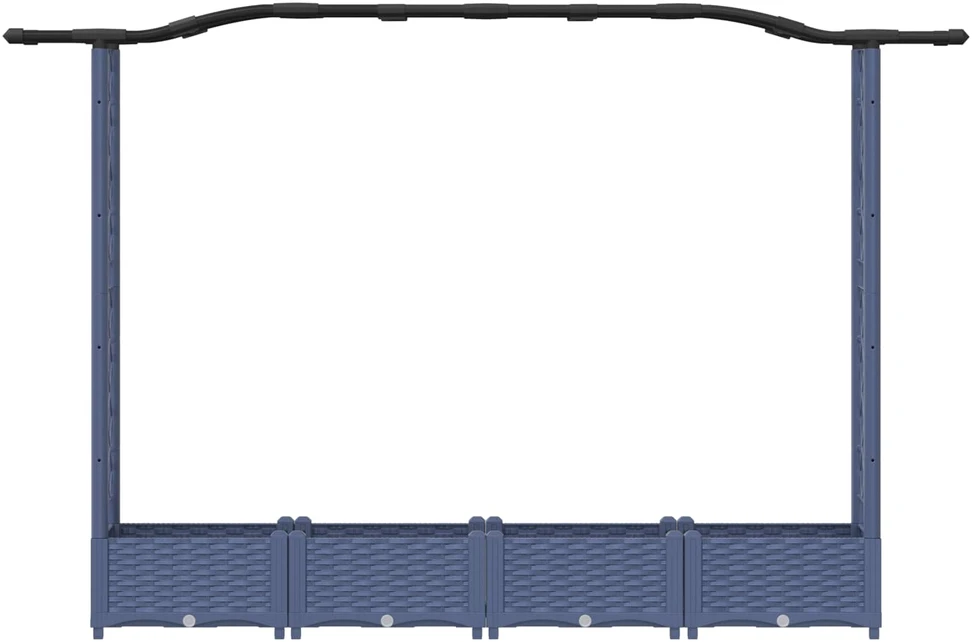 Pakeltas lovas su trelėmis ir stogu Pilka 207 x 40 x 123 cm PP