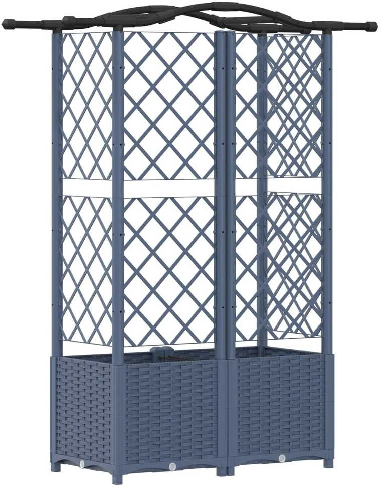 Pakeltas lovas su trelėmis ir stogu Pilka 122 x 40 x 138 cm PP
