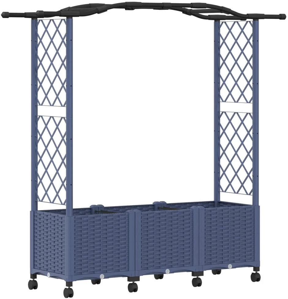Pakeltas lovas su trelėmis ir stogu Pilka 164 x 40 x 144 cm PP