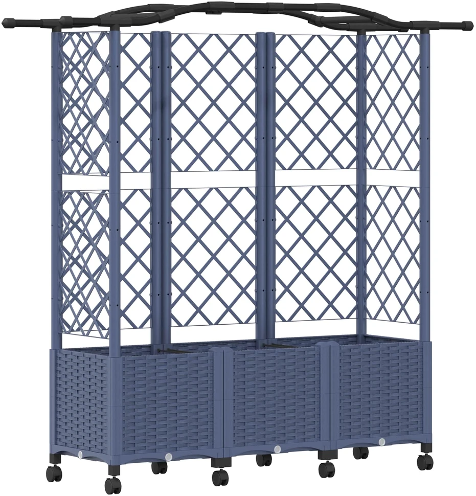 Pakeltas lovas su trelėmis ir stogu Pilka 163 x 40 x 144 cm PP