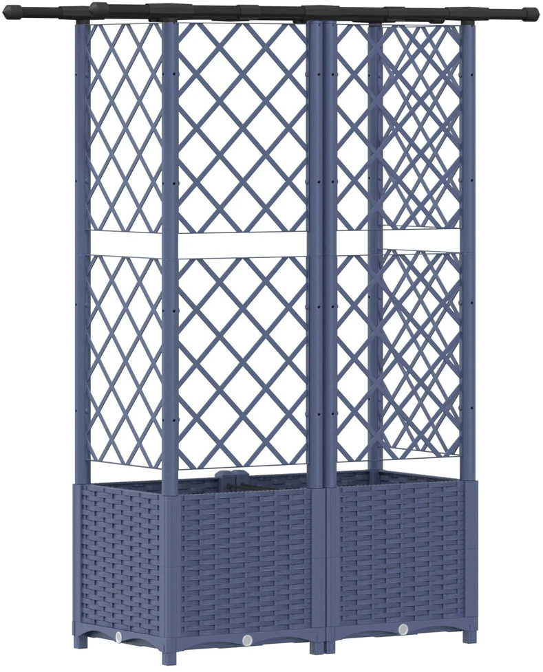 Pakeltas lovas su trelėmis ir stogu Pilka 124 x 40 x 136 cm PP