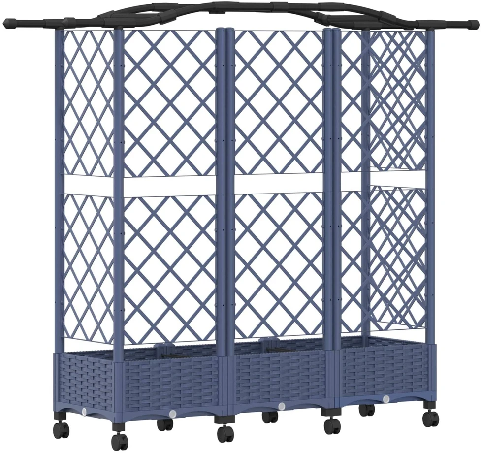 Pakeltas lovas su trelėmis ir stogu Pilka 163 x 40 x 129 cm PP