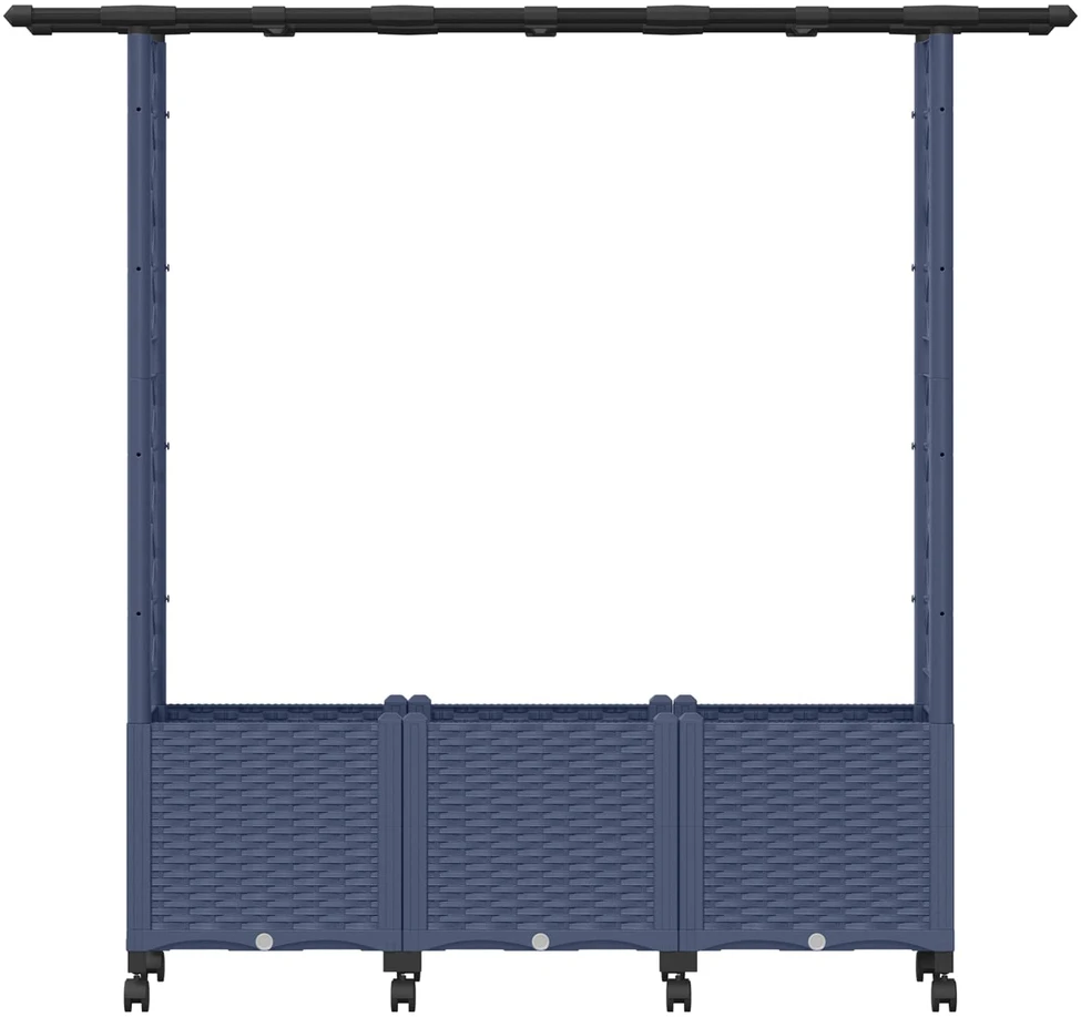 Pakeltas lovas su trelėmis ir stogu Pilka 162,5 x 40 x 142 cm