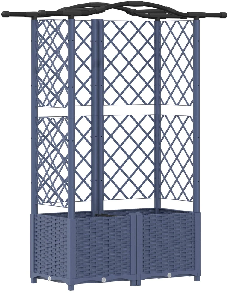 Pakeltas lovas su trelėmis ir stogu Pilka 122 x 40 x 138 cm PP