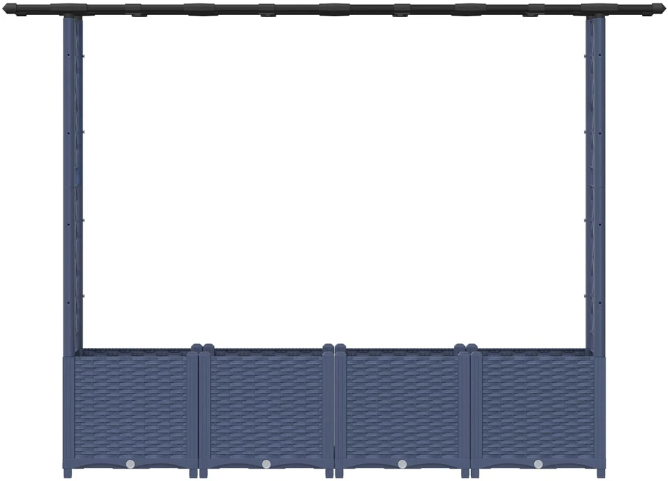 Pakeltas lovas su trelėmis ir stogu Pilka 203 x 40 x 136 cm PP