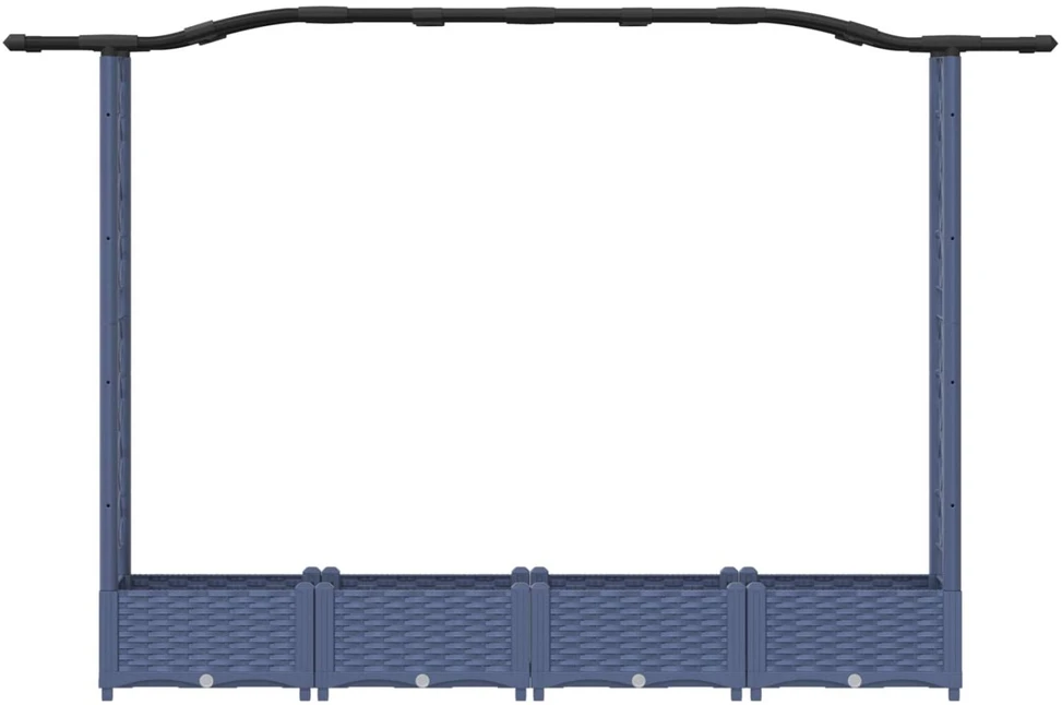 Pakeltas lovas su trelėmis ir stogu Pilka 207 x 40 x 123 cm PP