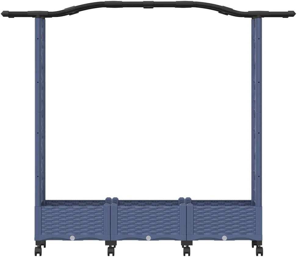 Pakeltas lovas su trelėmis ir stogu Pilka 169 x 40 x 129 cm PP