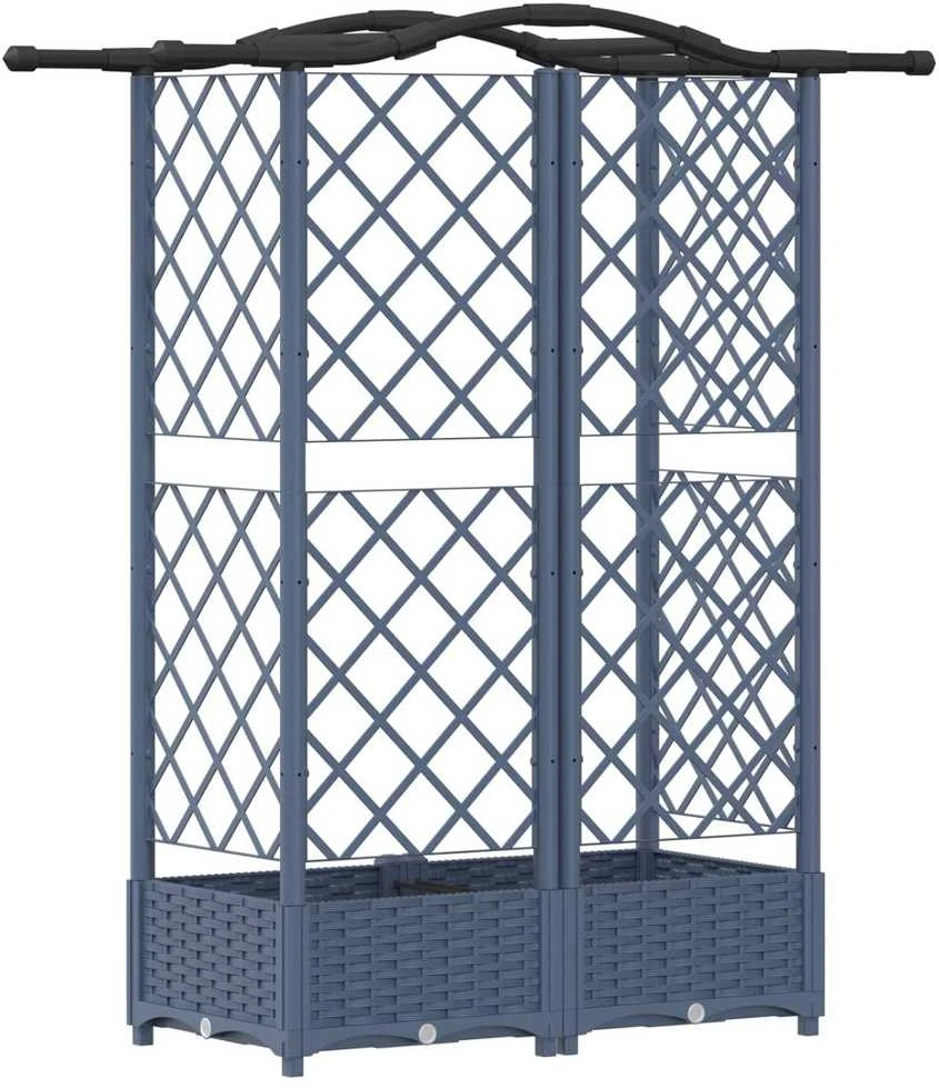 Pakeltas lovas su trelėmis ir stogu Pilka 124 x 40 x 123 cm PP